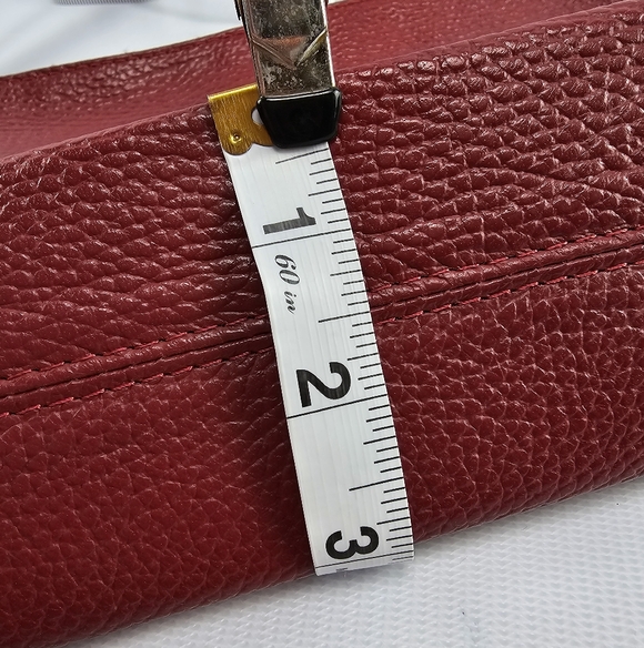 Valentina Red Pebbled Leather Triple Entry Convertible Crossbody Bag - Picture 8 of 10